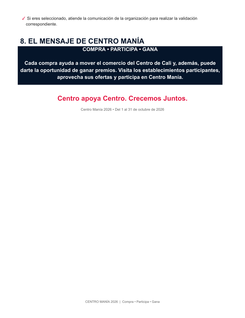 Página 3 de la guía original Centro Manía 2026